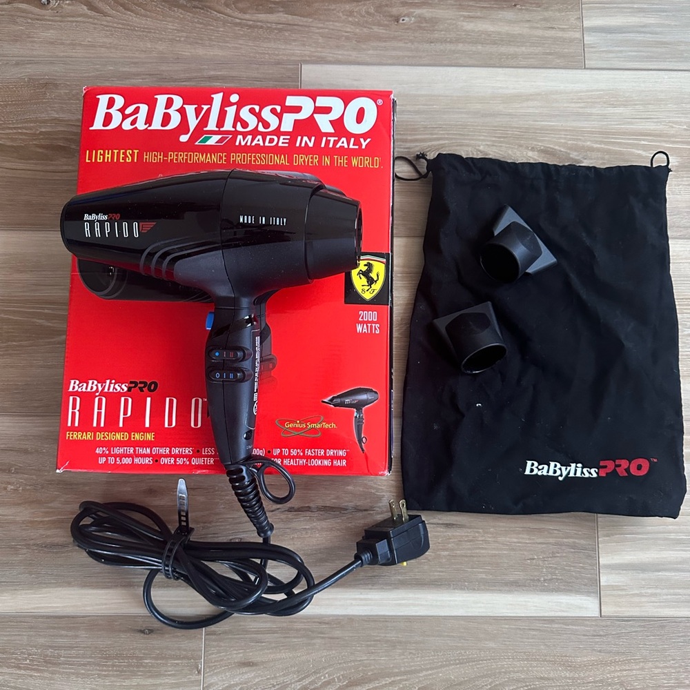 BabylissPRO Rapido Hair Dryer Very Good Condition - Picture 2 of 3